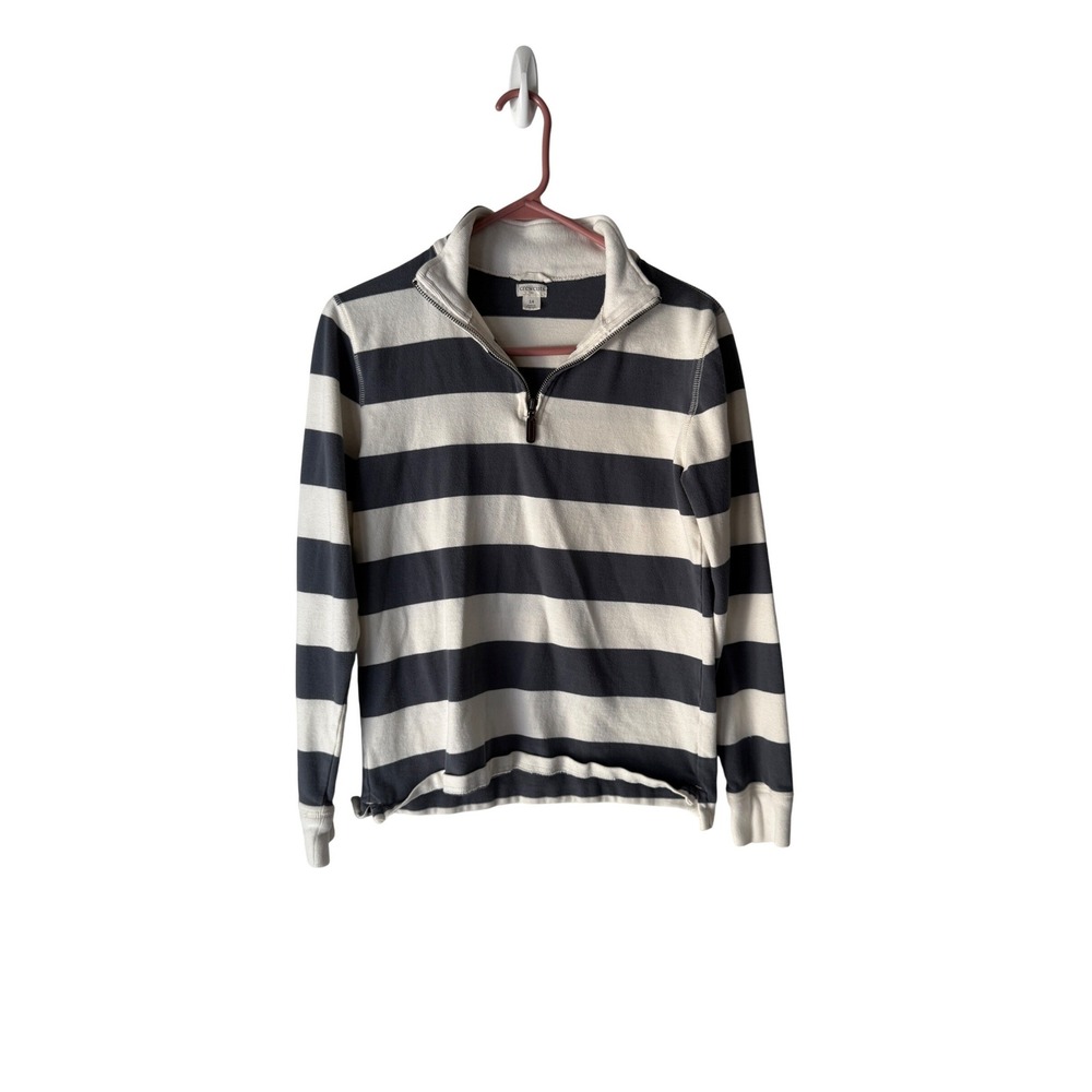 Crewcuts Kids Boys Striped Quarter Zip Pullover Sweatshirt 14 Preppy Nautical